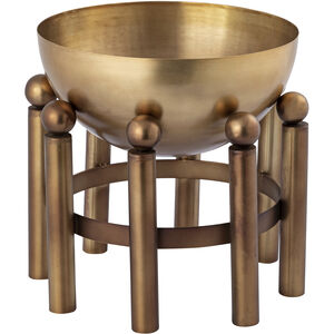 Piston Aged Brass Indoor Footed Planter, Large