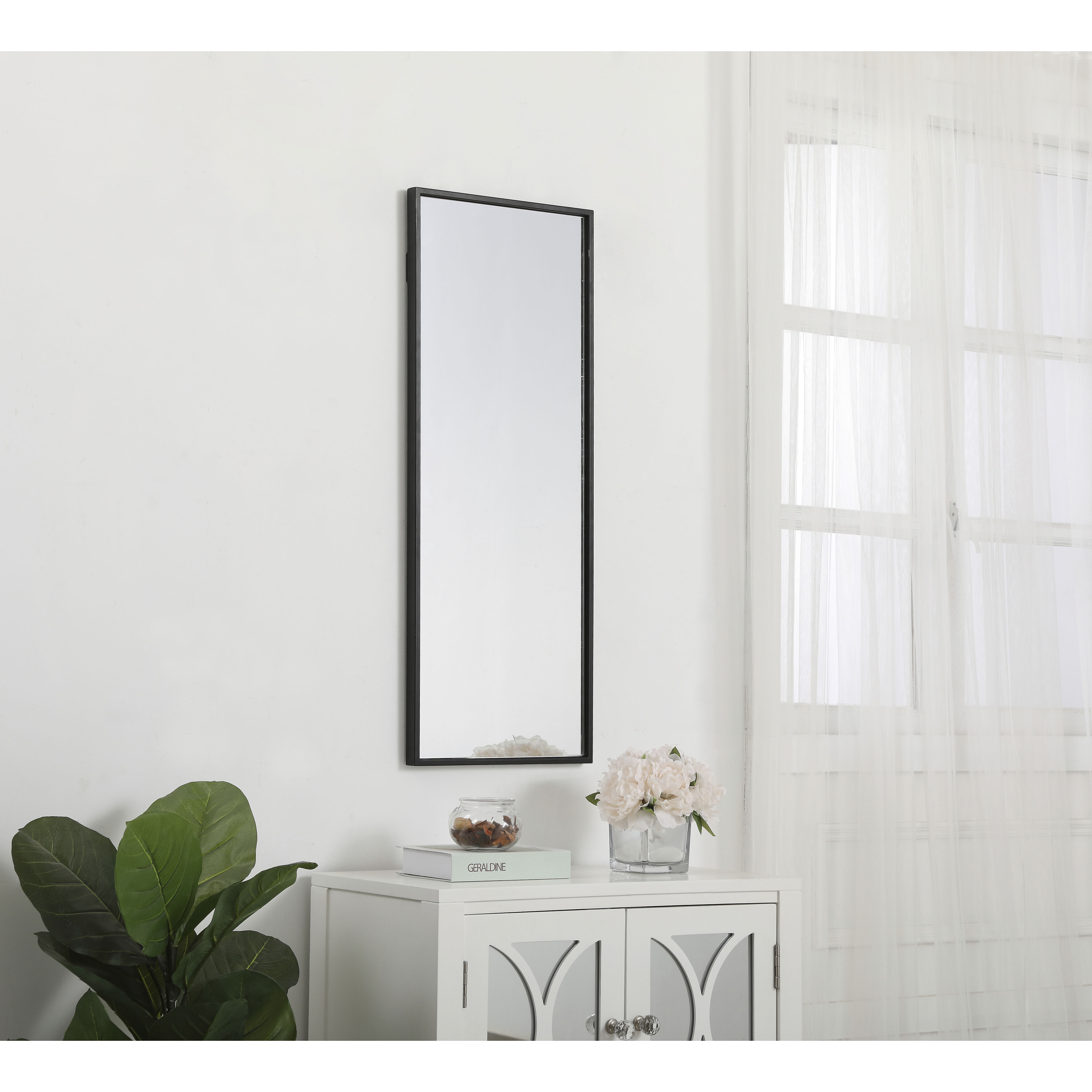 Monet 36 X 14 inch Black Wall Mirror