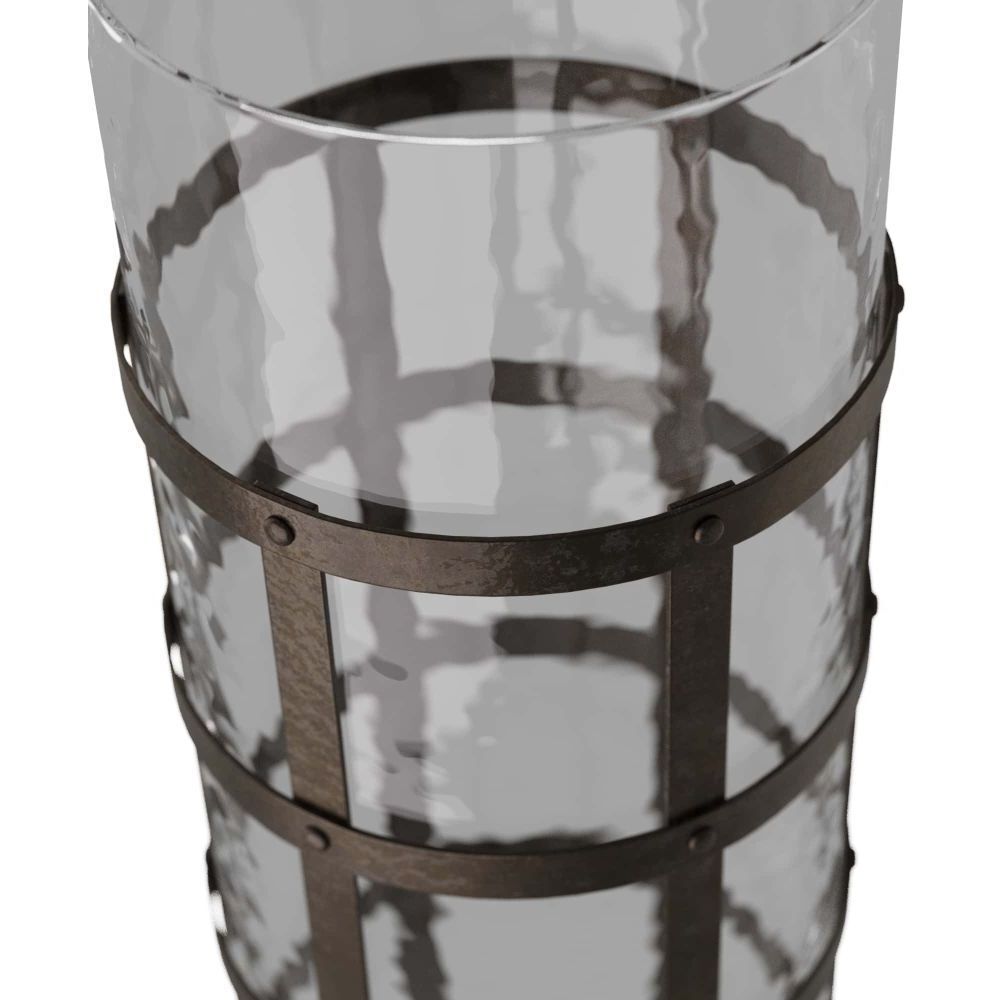 Rivet Blackened Iron Vase