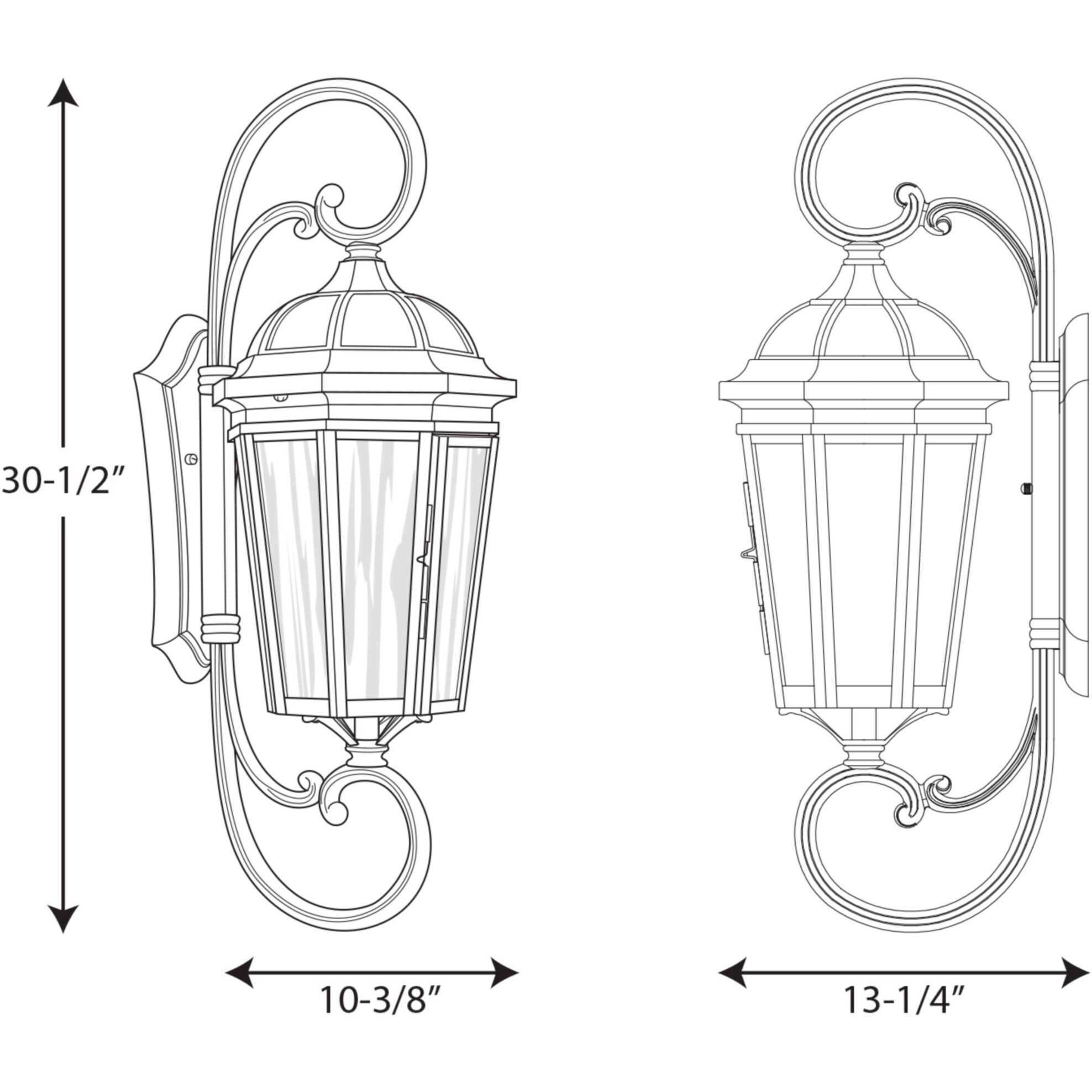 Verdae 3 Light 31 inch Textured Black Outdoor Wall Lantern, Large, Design Series