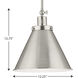 Hinton 1 Light 12 inch Brushed Nickel Pendant Ceiling Light