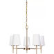 Driscoll 5 Light 25.25 inch Satin Brass Chandelier Ceiling Light