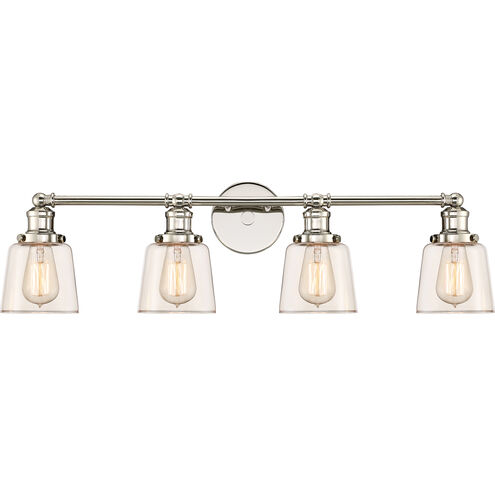 Union 4 Light 31.5 inch Polished Nickel Bath Light Wall Light