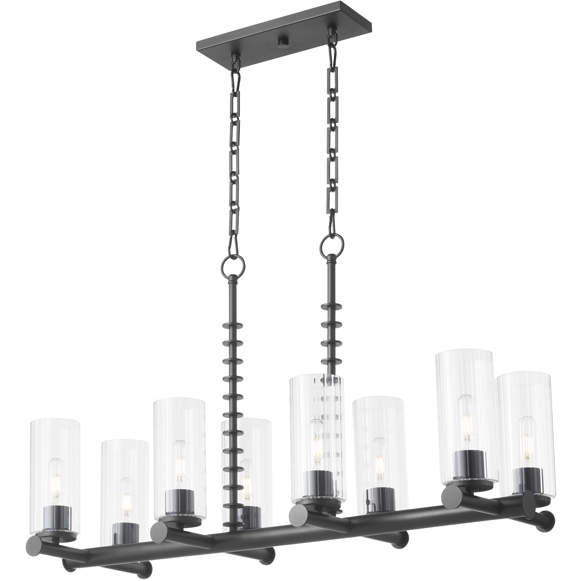 Mercier 8 Light 40.25 inch Matte Black Linear Chandelier Ceiling Light