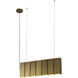 Domino LED 35.5 inch Vintage Brass Linear Pendant Ceiling Light