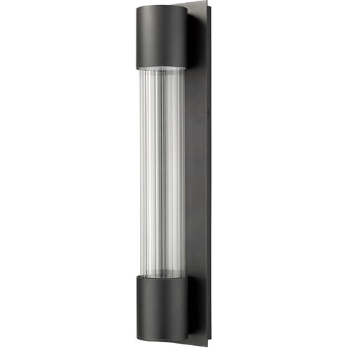 Striate LED 24 inch Black Outdoor Wall Light