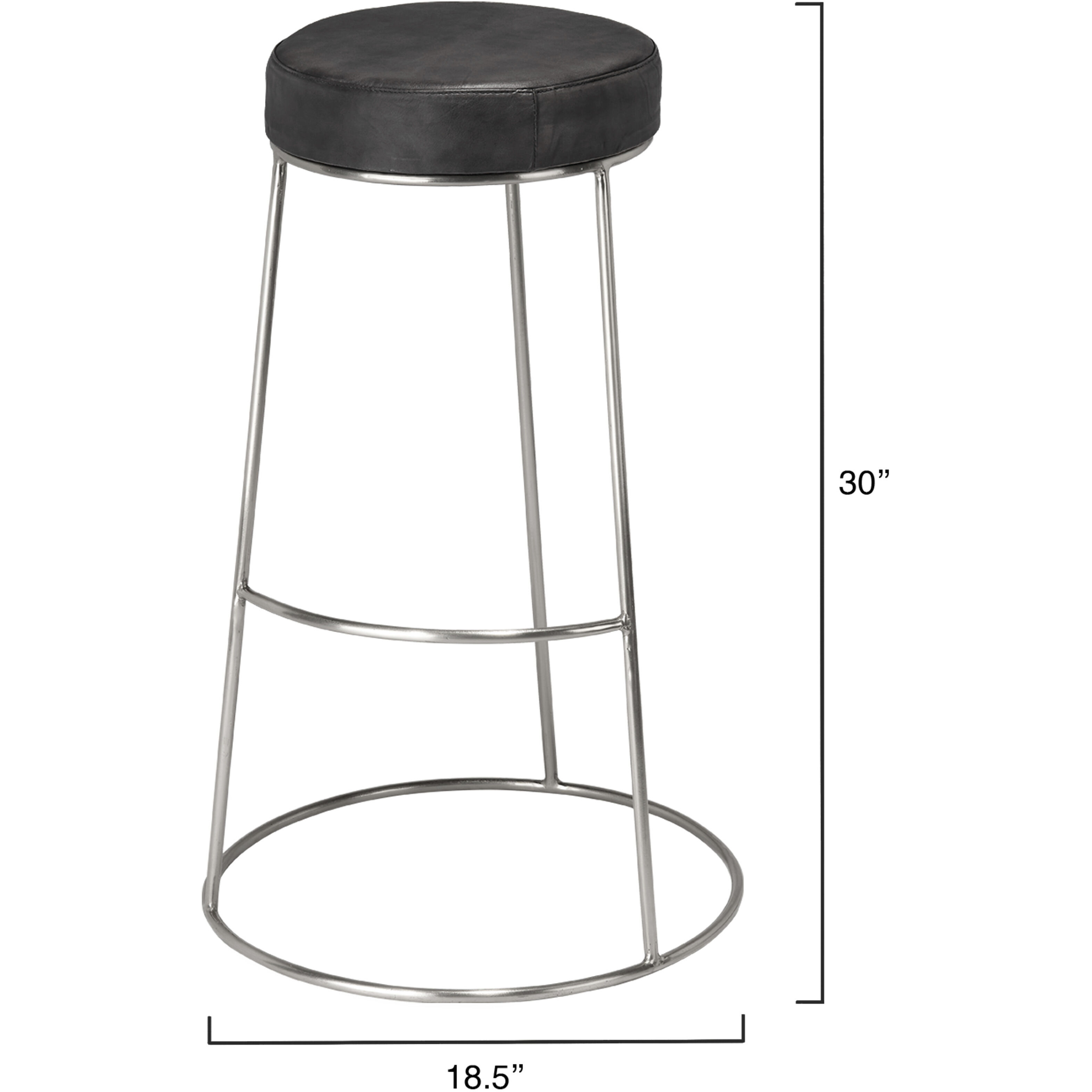 Henry 30 inch Matte Charcoal and Pewter Bar Stool