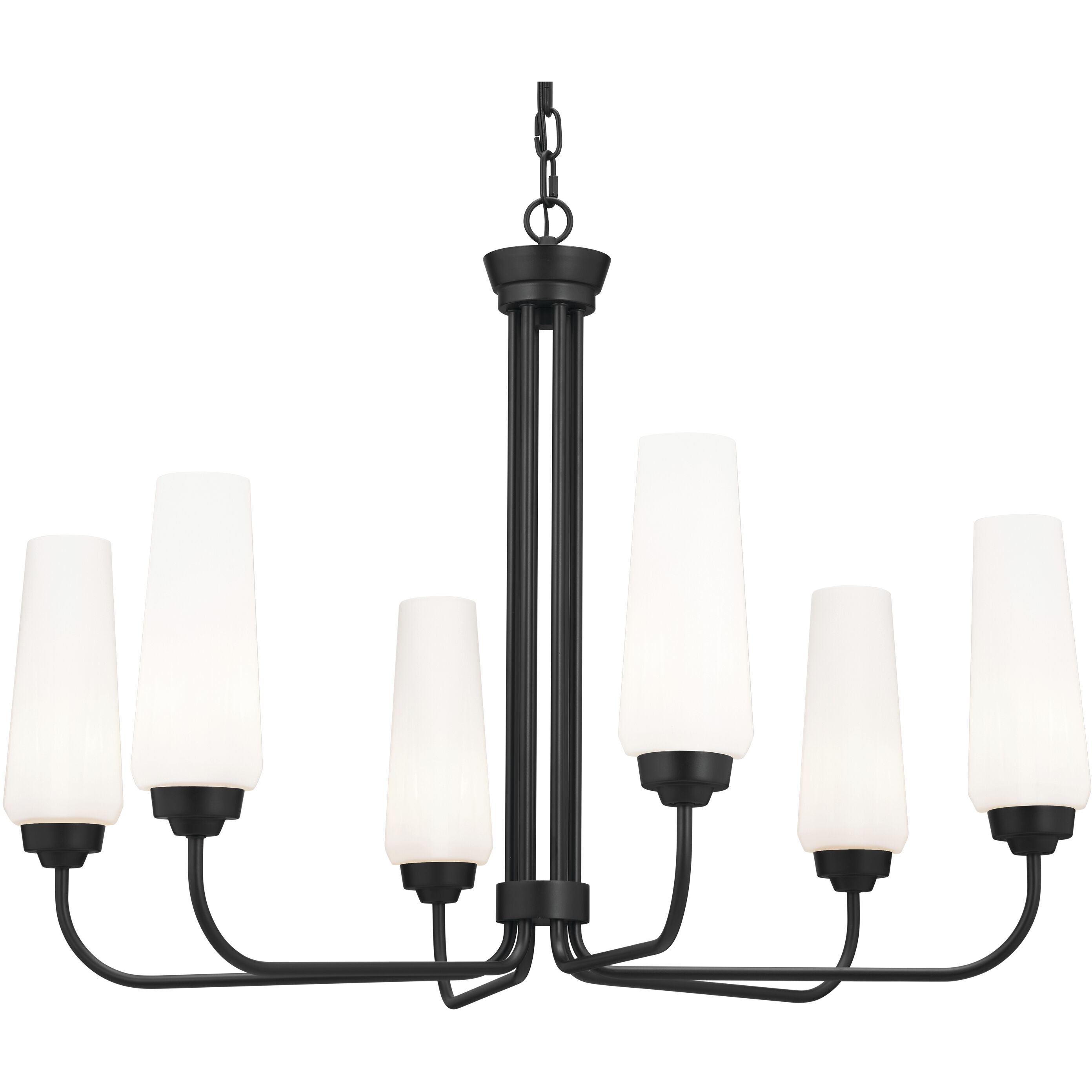 Truby 6 Light 29.25 inch Black Chandelier Ceiling Light, Medium