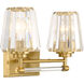 Garnet 2 Light 16 inch Warm Brass Bathroom Vanity Light Wall Light