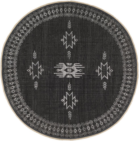 Rajasthan 72 X 72 inch Black Rug in 6 Ft Round, Round