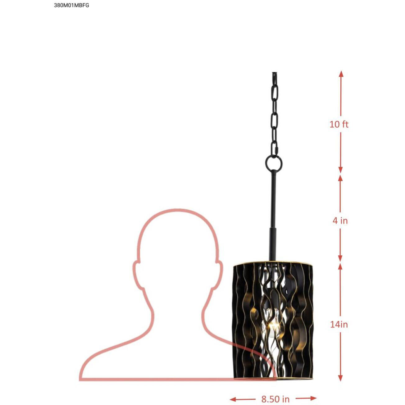 Estela 1 Light 8.5 inch Matte Black and French Gold Mini Pendant Ceiling Light, Smithsonian Collaboration