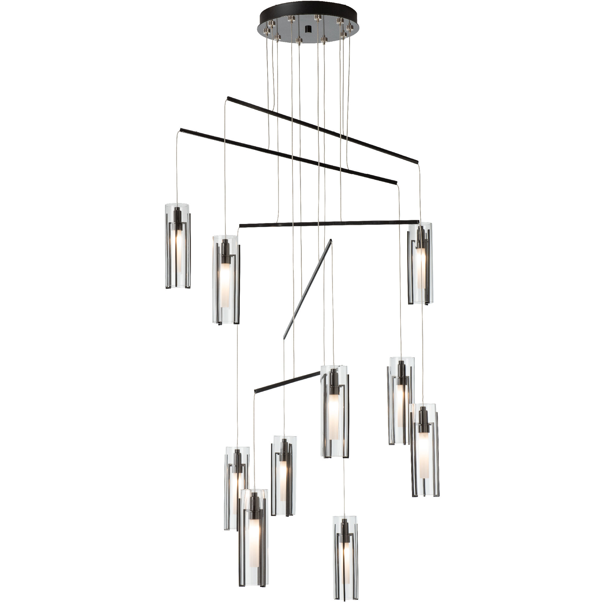Exos 10 Light 34.9 inch Ink Mobile Pendant Ceiling Light in Clear