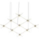 Constellation Aquarius Minor LED 66.75 inch Satin Nickel Chandelier Ceiling Light in 2700K, Clear Faceted Acrylic, 10 FT. Cord