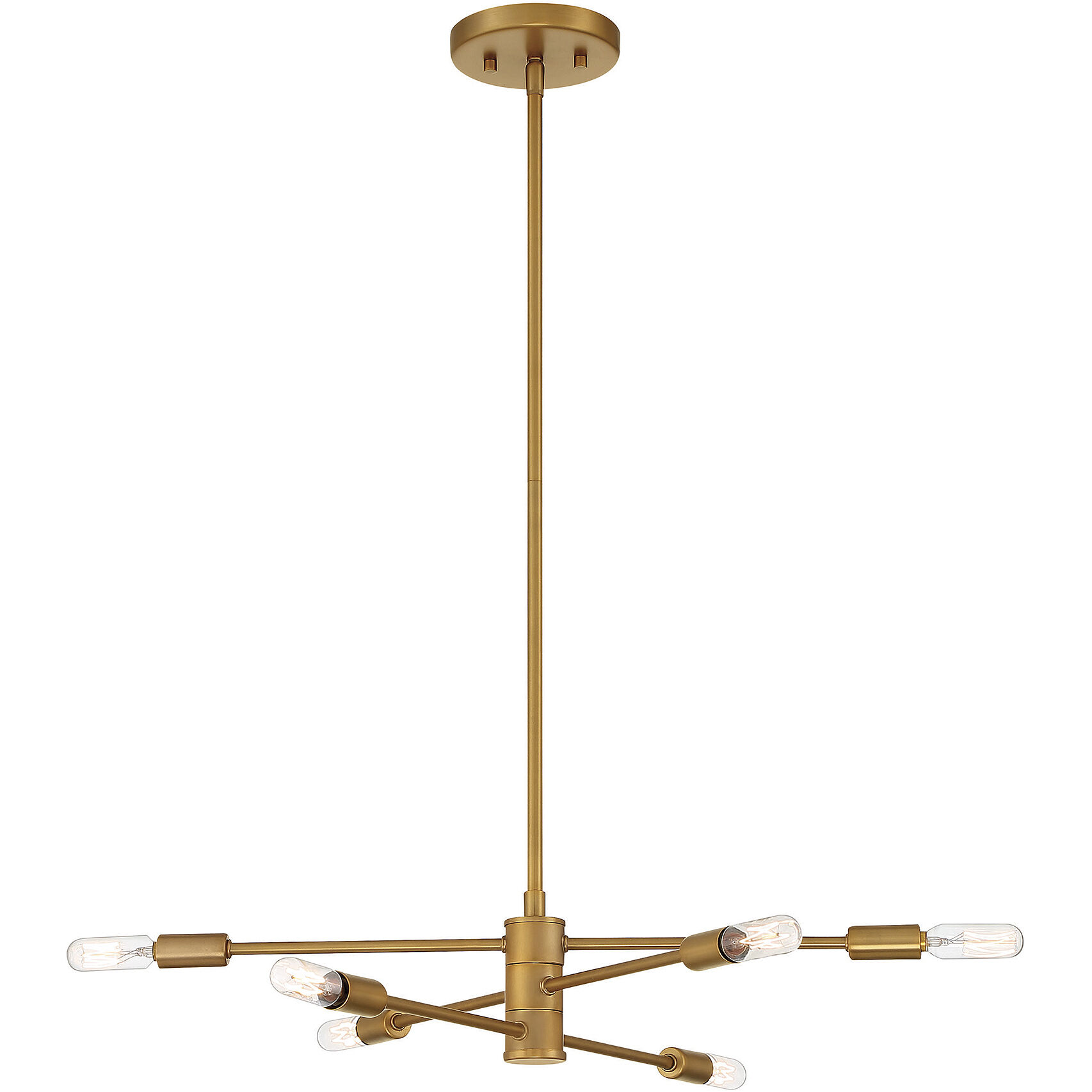 Lyrique 6 Light 21.75 inch Warm Brass Chandelier Ceiling Light