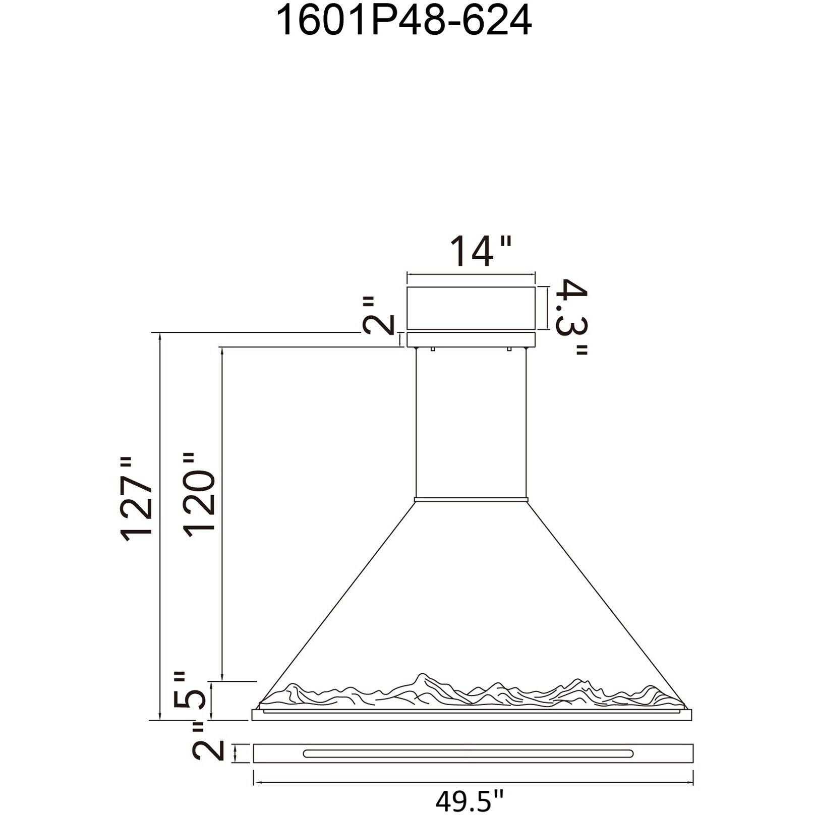Himalayas LED 48 inch Brass Island/Pool Table Light Ceiling Light