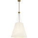 Alora Mood Manila Pendant Ceiling Light in Aged Gold and White Linen