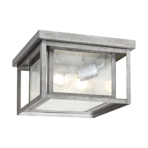 Hunnington 2 Light 10 inch Weathered Pewter Outdoor Ceiling Flush Mount