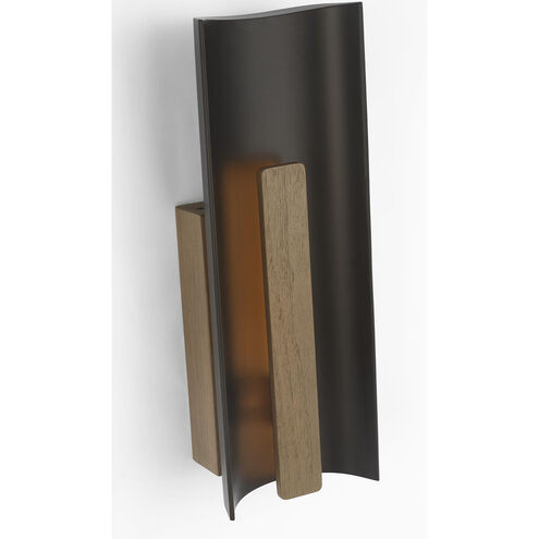 Anne-Marie Barton Remi Sconce Wall Light in Matte Carbon and Warm Walnut