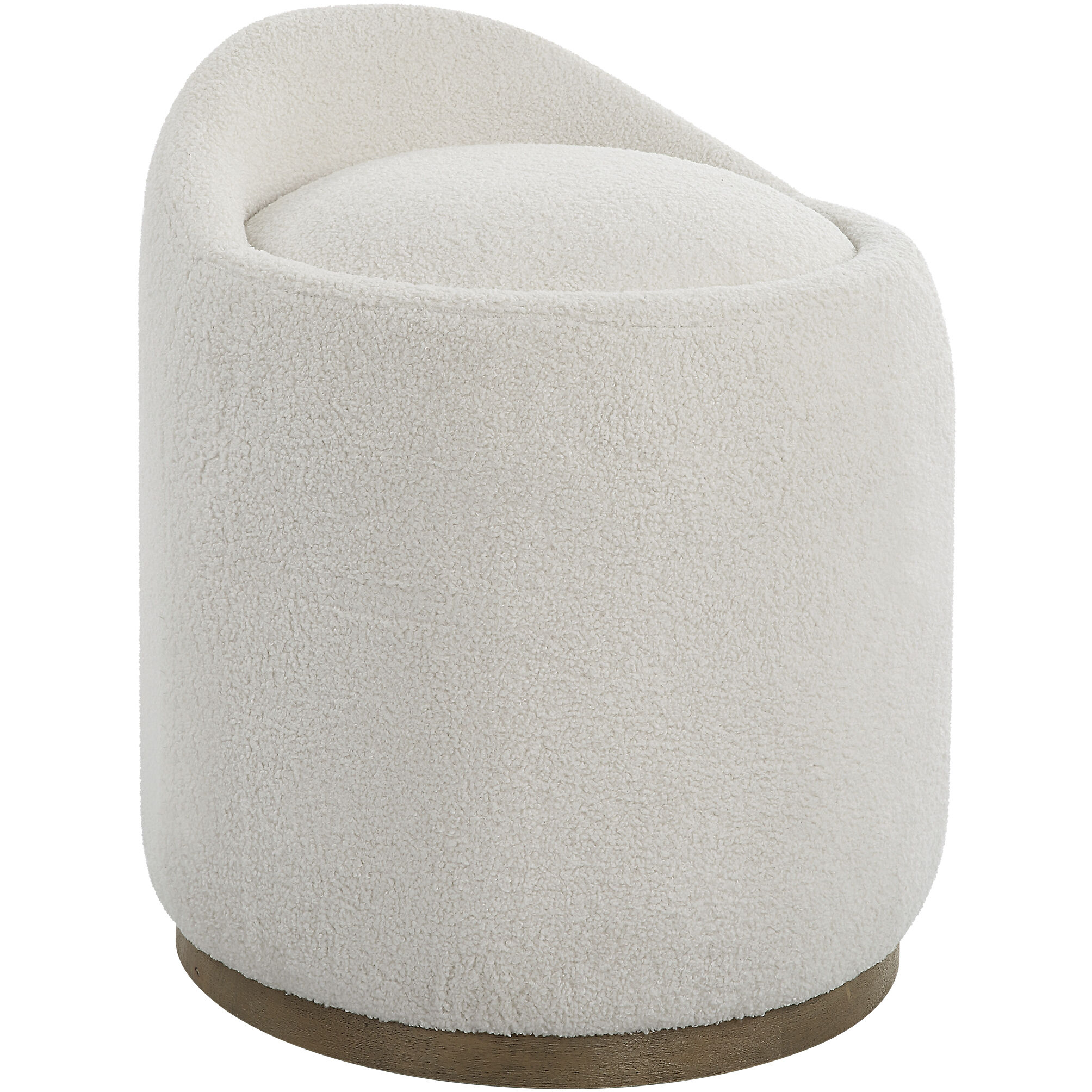 Swirl 24 inch Solid Wood and Neutral Polyester Ottoman