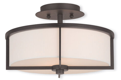 Wesley 2 Light 13 inch Bronze Semi-Flush Mount Ceiling Light