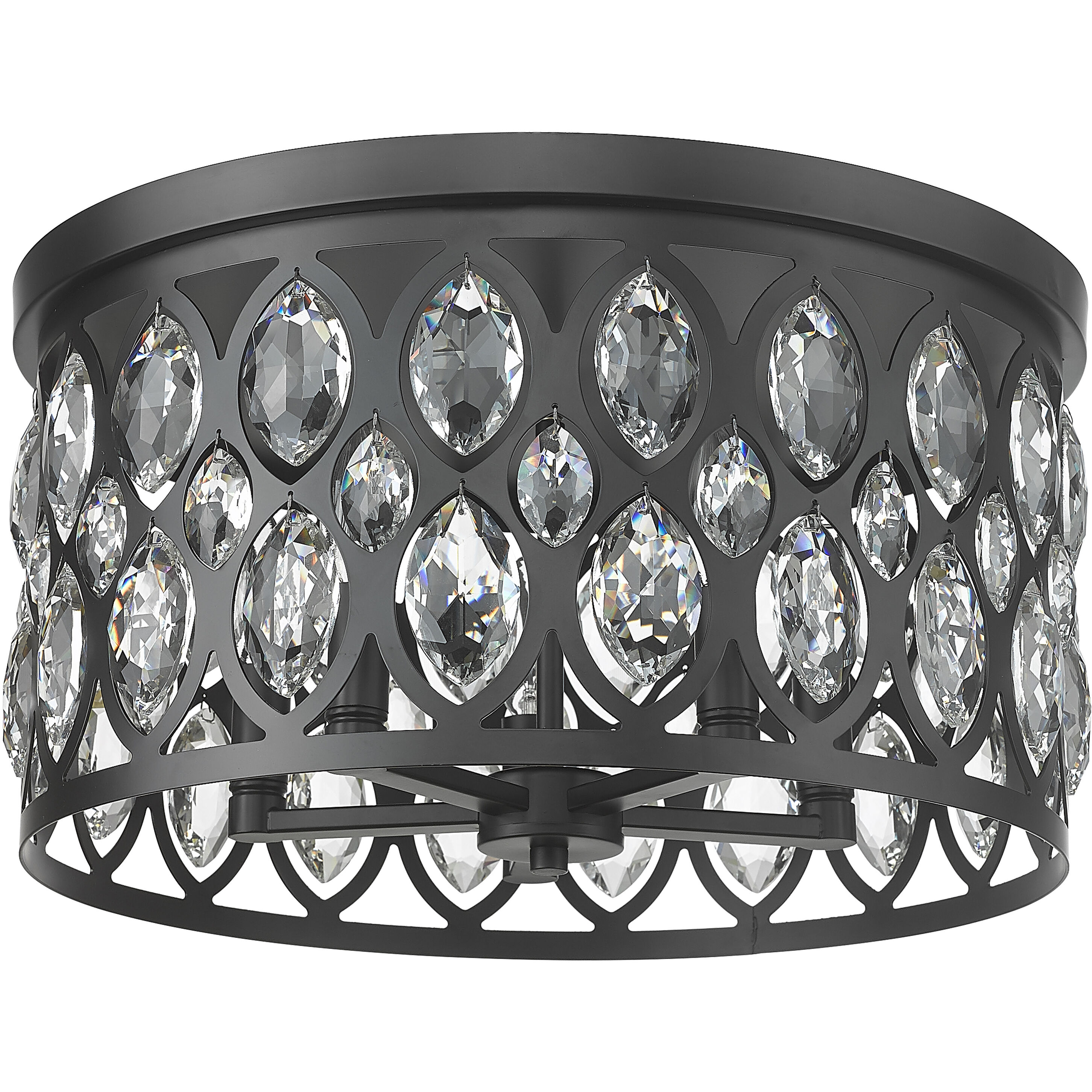 Dealey 5 Light 18 inch Matte Black Flush Mount Ceiling Light