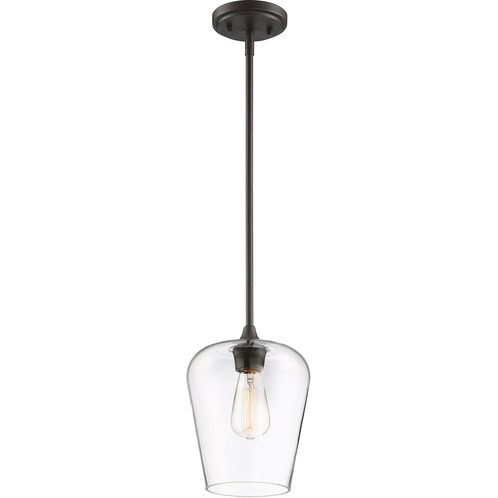 Octave 1 Light 8 inch English Bronze Pendant Ceiling Light, Essentials
