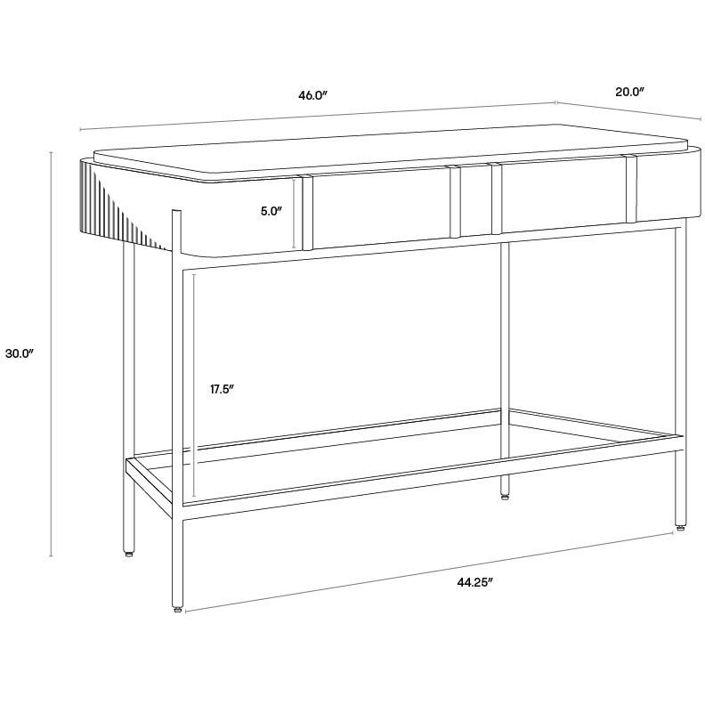 Mauro 46 X 20 inch Grey / Antique Brass Console Table