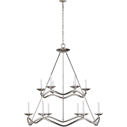 Barry Goralnick Choros 12 Light 42 inch Polished Nickel Chandelier Ceiling Light