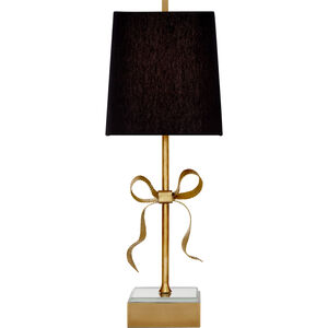 kate spade new york Ellery 22.75 inch 60.00 watt Soft Brass Gros-Grain Bow Table Lamp Portable Light in Black Linen