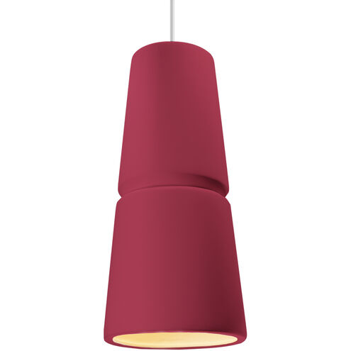 Radiance Collection 1 Light 8 inch Polished Chrome and Cerise and White Pendant Ceiling Light
