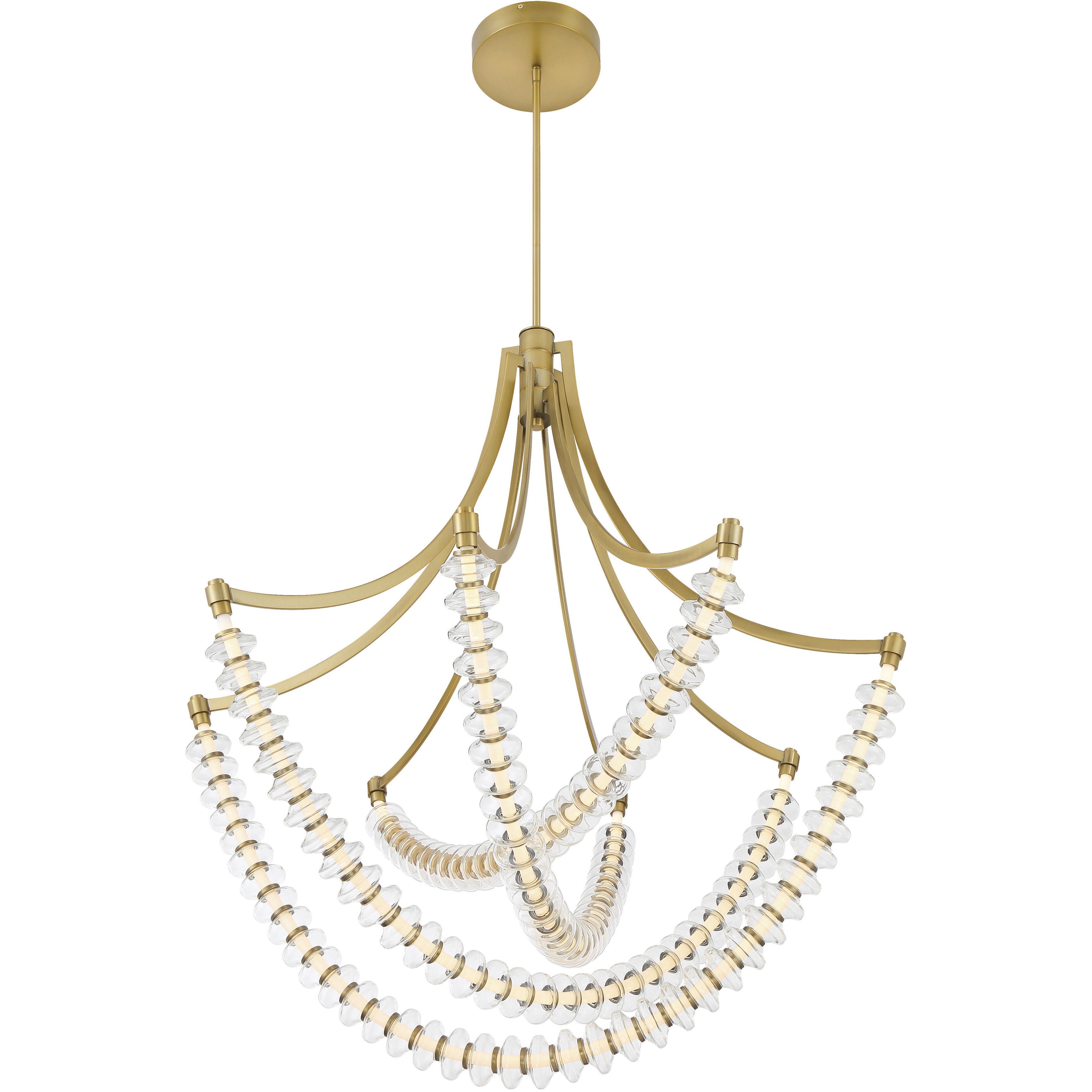 Pearl LED 39.25 inch Legacy Brass Chandelier Ceiling Light