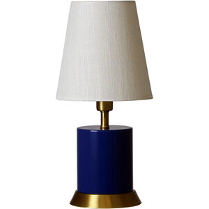 Geo 12 inch 60 watt Navy Blue with Weathered Brass accents Table Lamp Portable Light