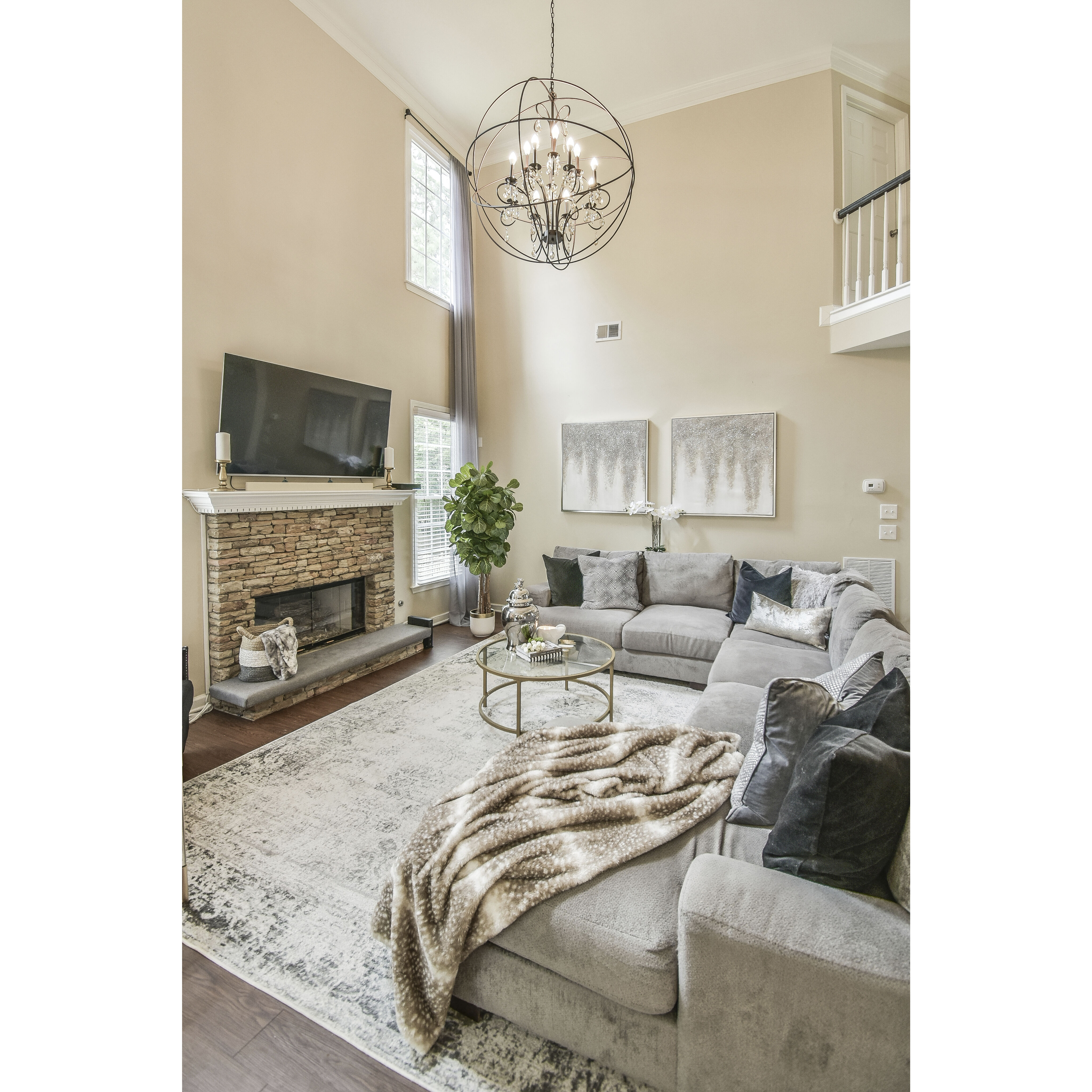 Orbit 12 Light 40 inch Anthracite/Polished Nickel Single Pendant Ceiling Light in Anthracite and Polished Nickel