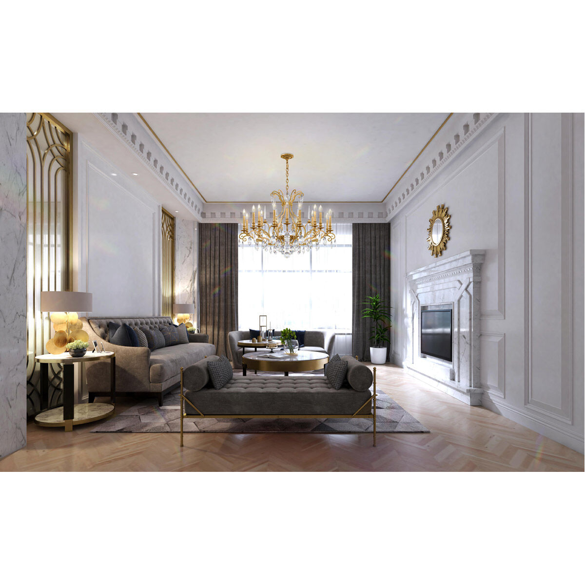 Renaissance Nouveau 18 Light 40 inch Black Chandelier Ceiling Light, Adjustable Height