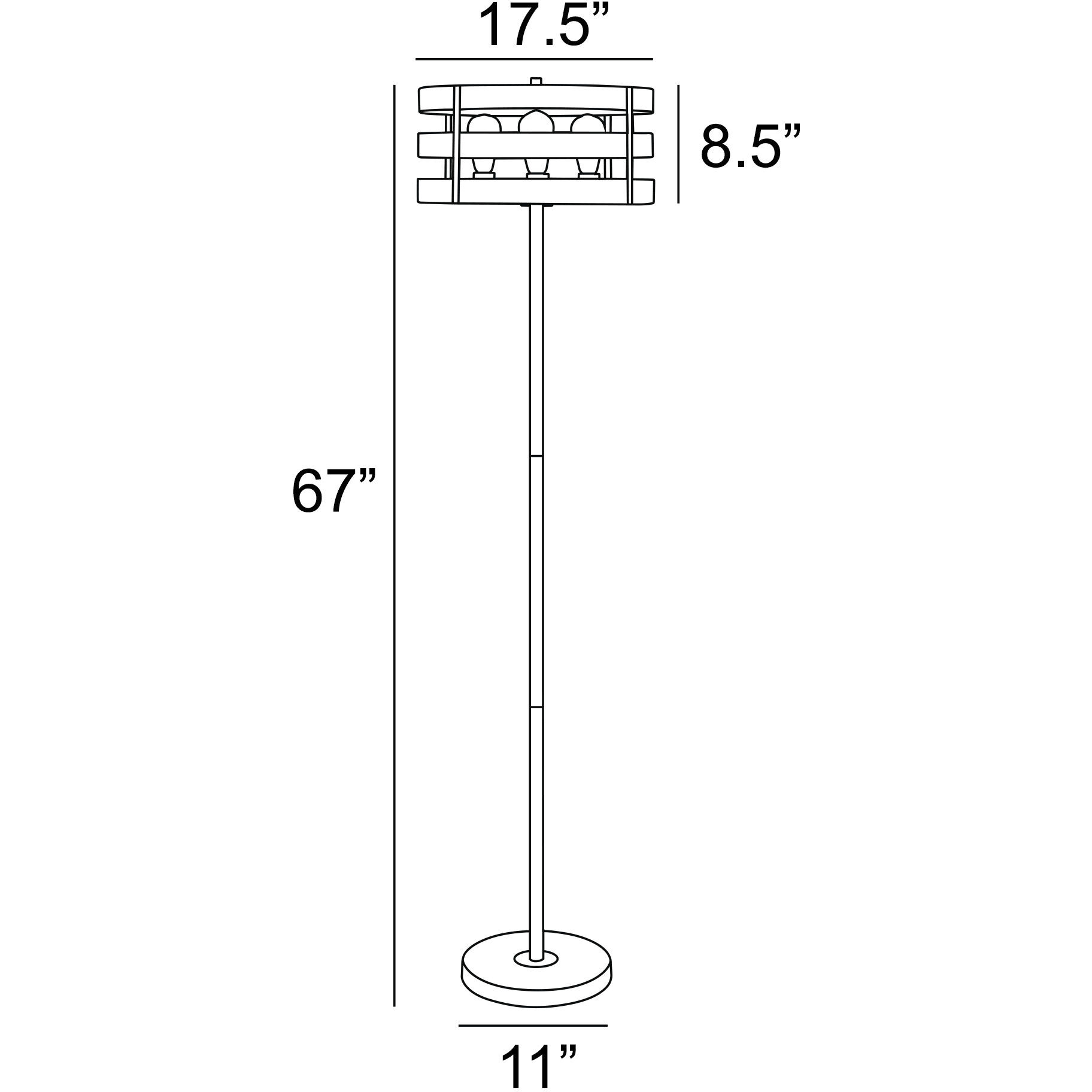 Balta 67 inch 60.00 watt Brown Wood Floor Lamp Portable Light
