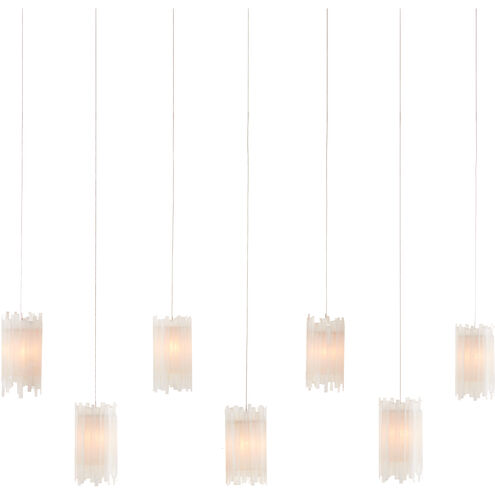 Escenia 7 Light 58 inch Frosted and Silver Multi-Drop Pendant Ceiling Light
