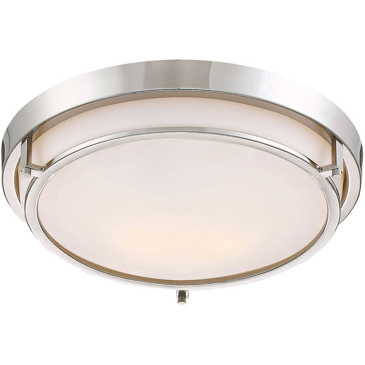 Modern 2 Light 13 inch Polished Nickel Flush Mount Ceiling Light