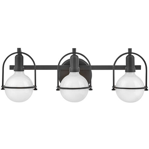 Somerset 3 Light 25 inch Black Vanity Light Wall Light