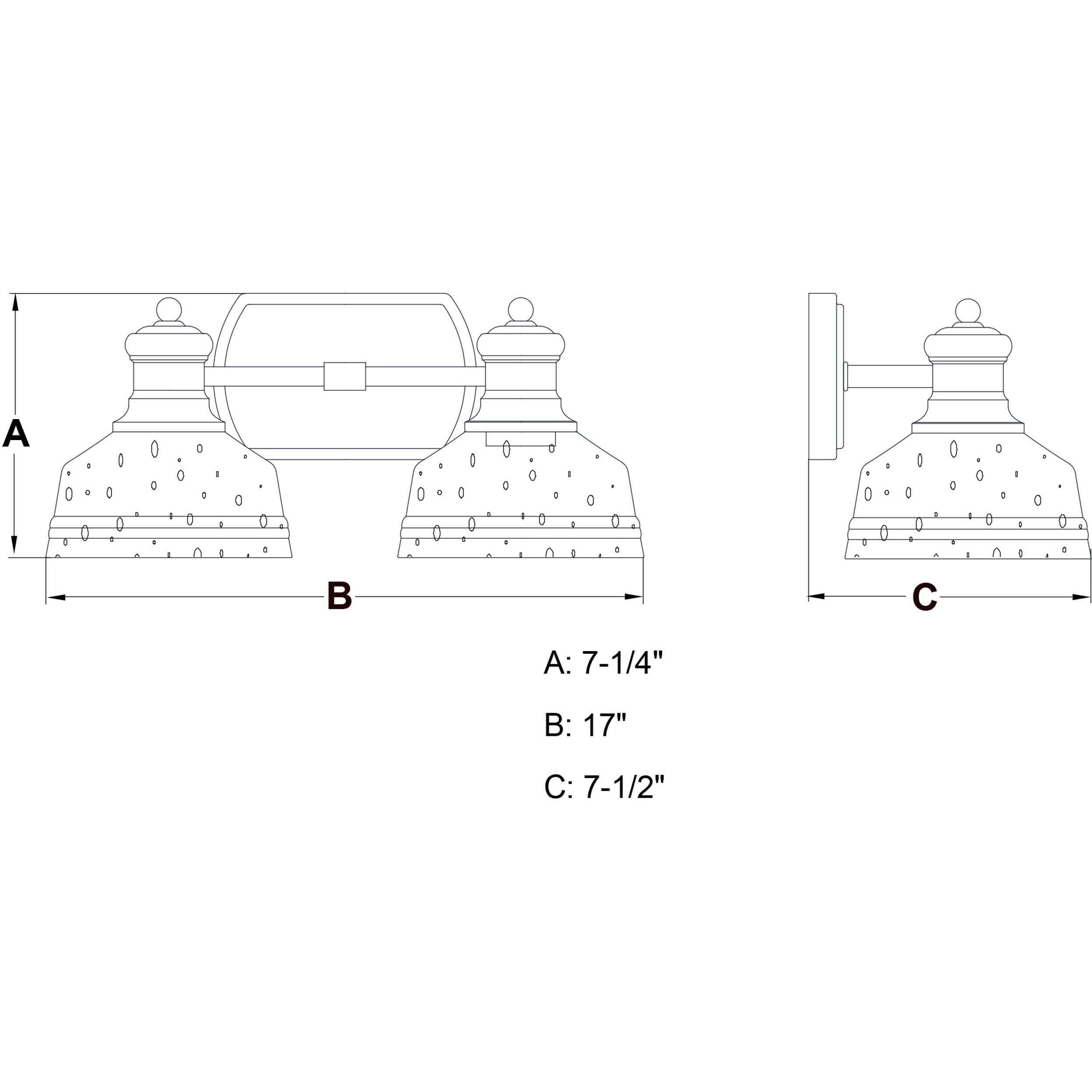 Beloit 2 Light 17 inch Matte Black Bathroom Vanity Wall Light