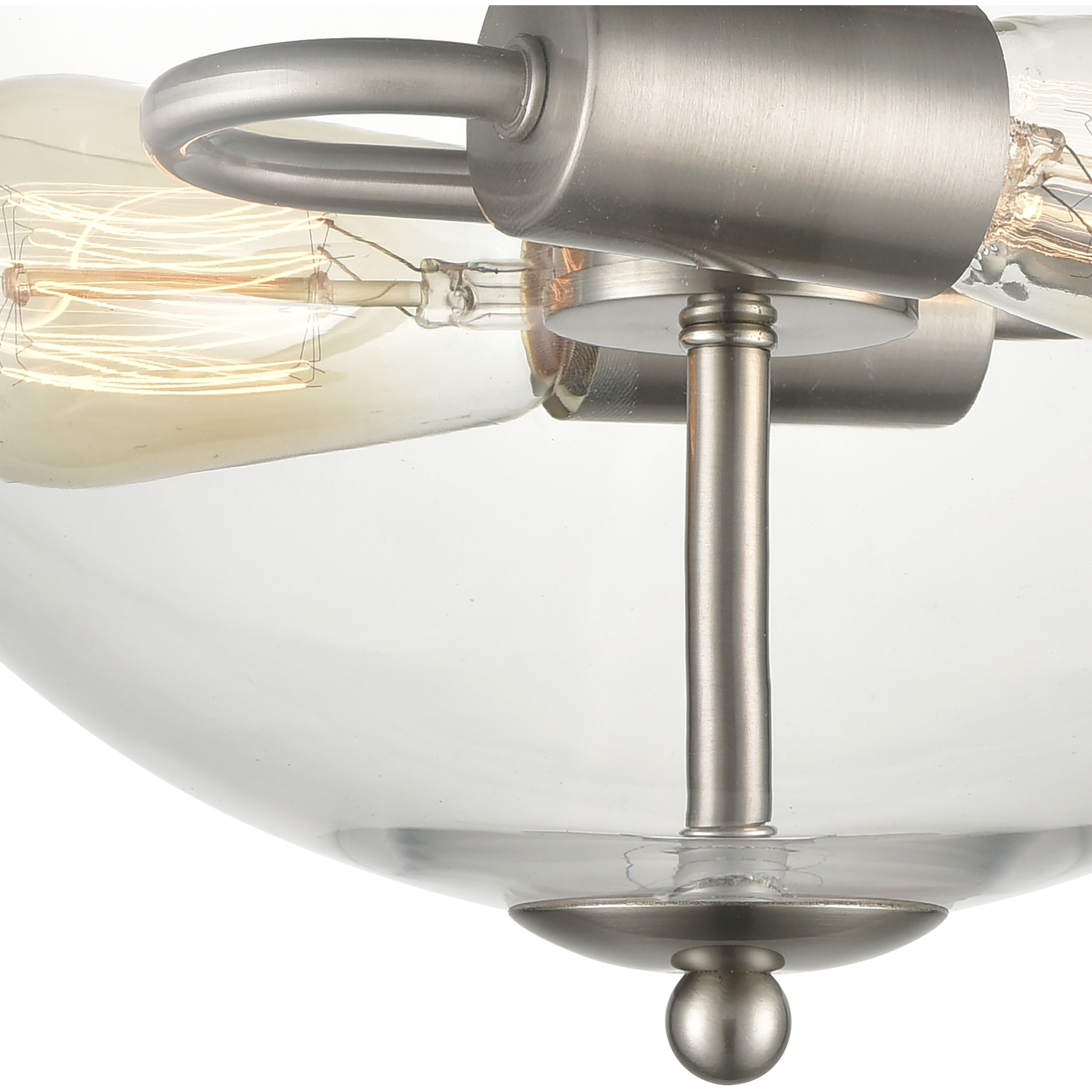 Astoria 2 Light 15 inch Brushed Nickel Semi Flush Mount Ceiling Light