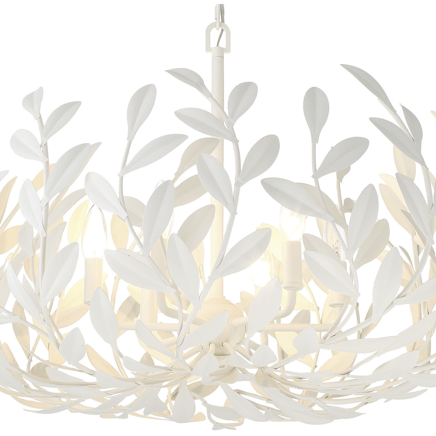 Broche 6 Light 27 inch Matte White Chandelier Ceiling Light