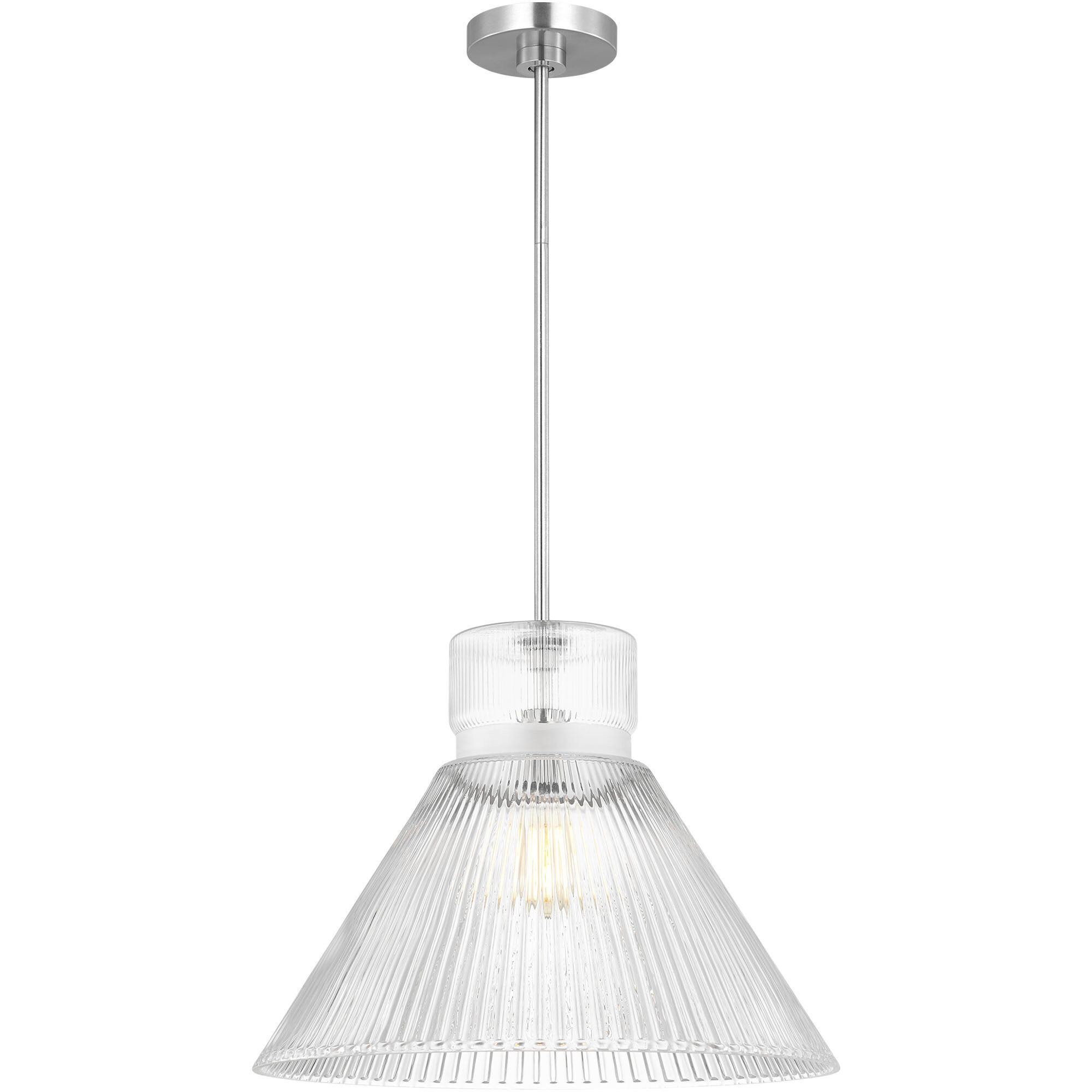 Drew & Jonathan Liouet 1 Light 18 inch Brushed Nickel Pendant Ceiling Light, Large