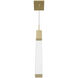 Original Glacier Avenue LED 2 inch Brushed Brass Pendant Ceiling Light in Clear