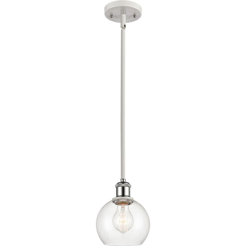 Ballston Athens 1 Light 6 inch White and Polished Chrome Mini Pendant Ceiling Light in Clear Glass