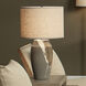Landslide 32 inch 150 watt Matte Grey w/ Beige & White Drip Table Lamp Portable Light