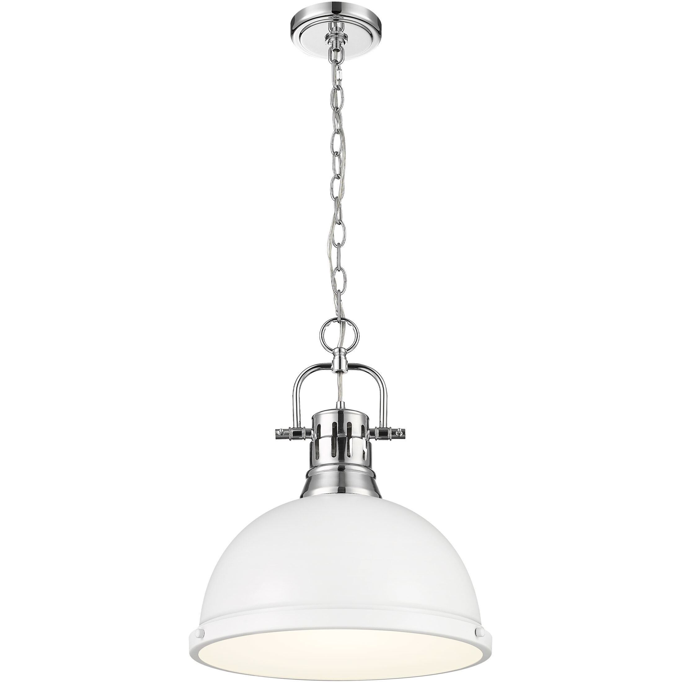 Yep Duncan 1 Light 14 inch Chrome Pendant Ceiling Light in Matte White