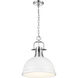 Yep Duncan 1 Light 14 inch Chrome Pendant Ceiling Light in Matte White