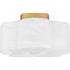 Lilly 1 Light 14 inch Brushed Weathered Brass Semi-Flush Mount Ceiling Light, Medium