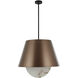 Rock On 6 Light 26 inch Brontourage and Matte Black Pendant Ceiling Light