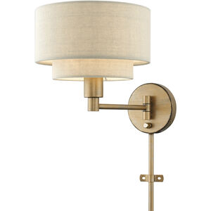 Bellingham 15.25 inch 60.00 watt Antique Gold Leaf Swing Arm Wall Lamp Wall Light